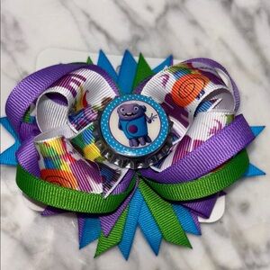 Hand Crafted Dreamworks Home OH character Purple and Green Hair Bow
